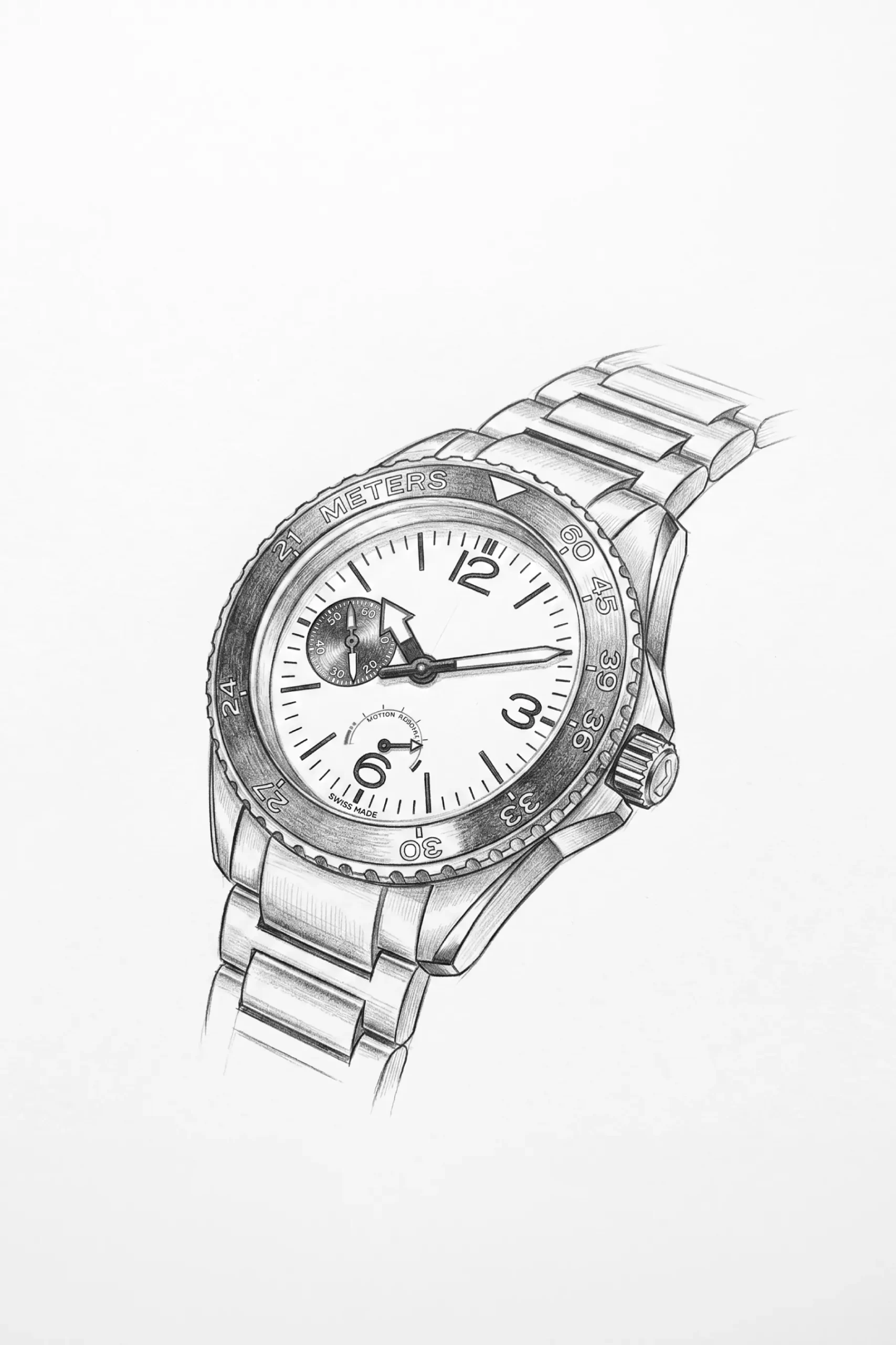 Swiss watch design concept sketch by Swiss Lab Concept SA